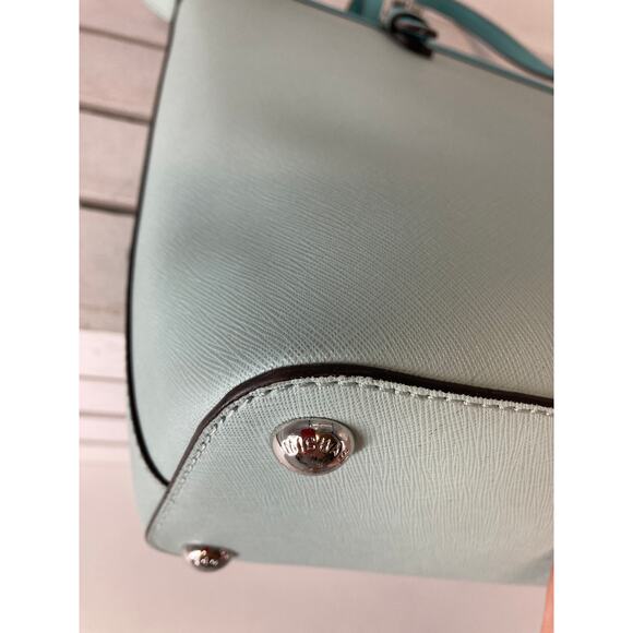 MICHAEL KORS LARGE SAFFIANO BLUE, LIGHT BLUE SHOULDER BAG - Picture 10 of 16